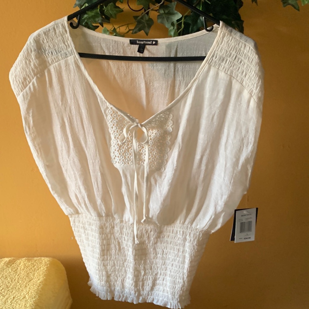 BOSCOV’S heart soul women shirt size L color IVORY